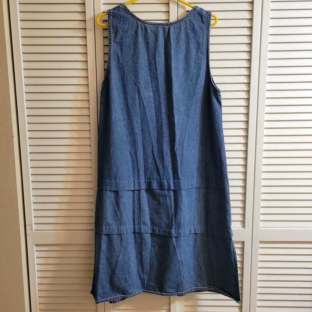 Vintage Agapo Denim Dress Size XL Sleeveless Bead… - image 6