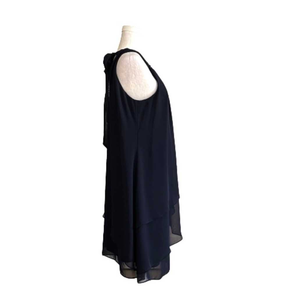 Jessica Howard Cocktail Dress Navy Blue Chiffon R… - image 4