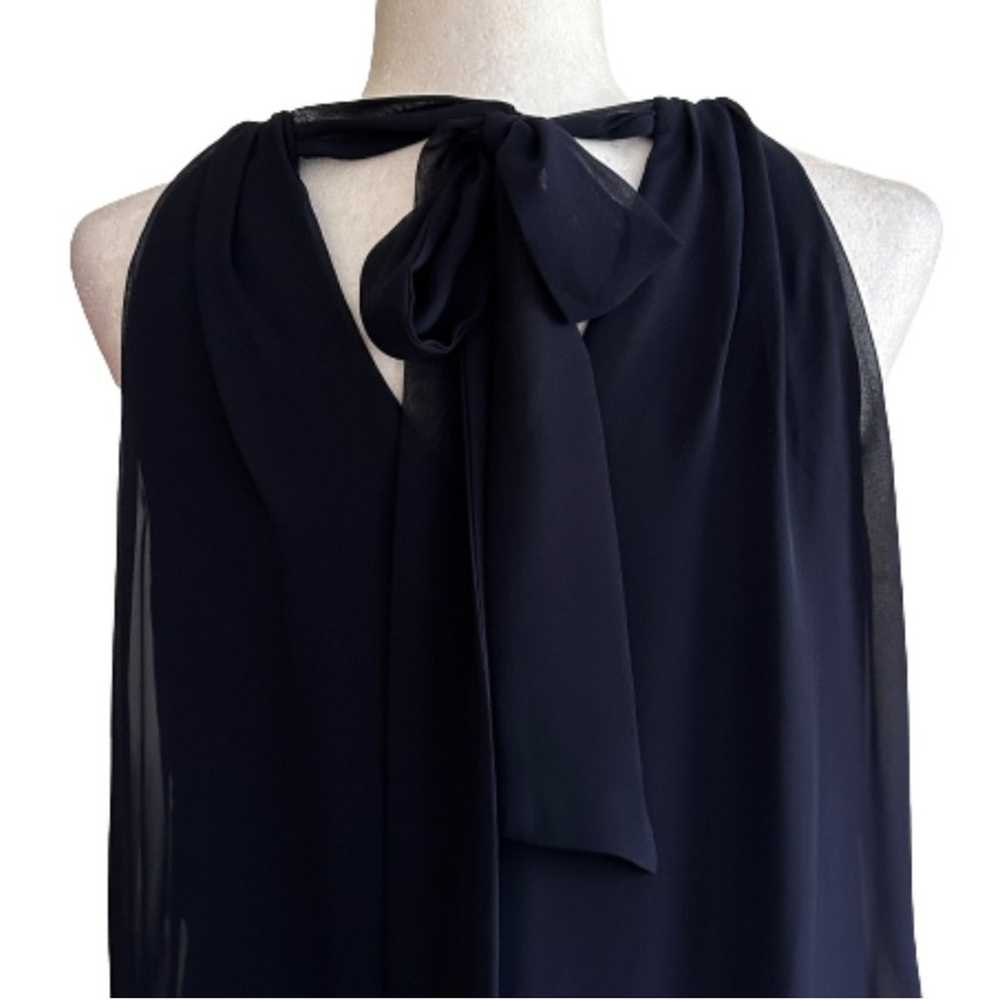 Jessica Howard Cocktail Dress Navy Blue Chiffon R… - image 6