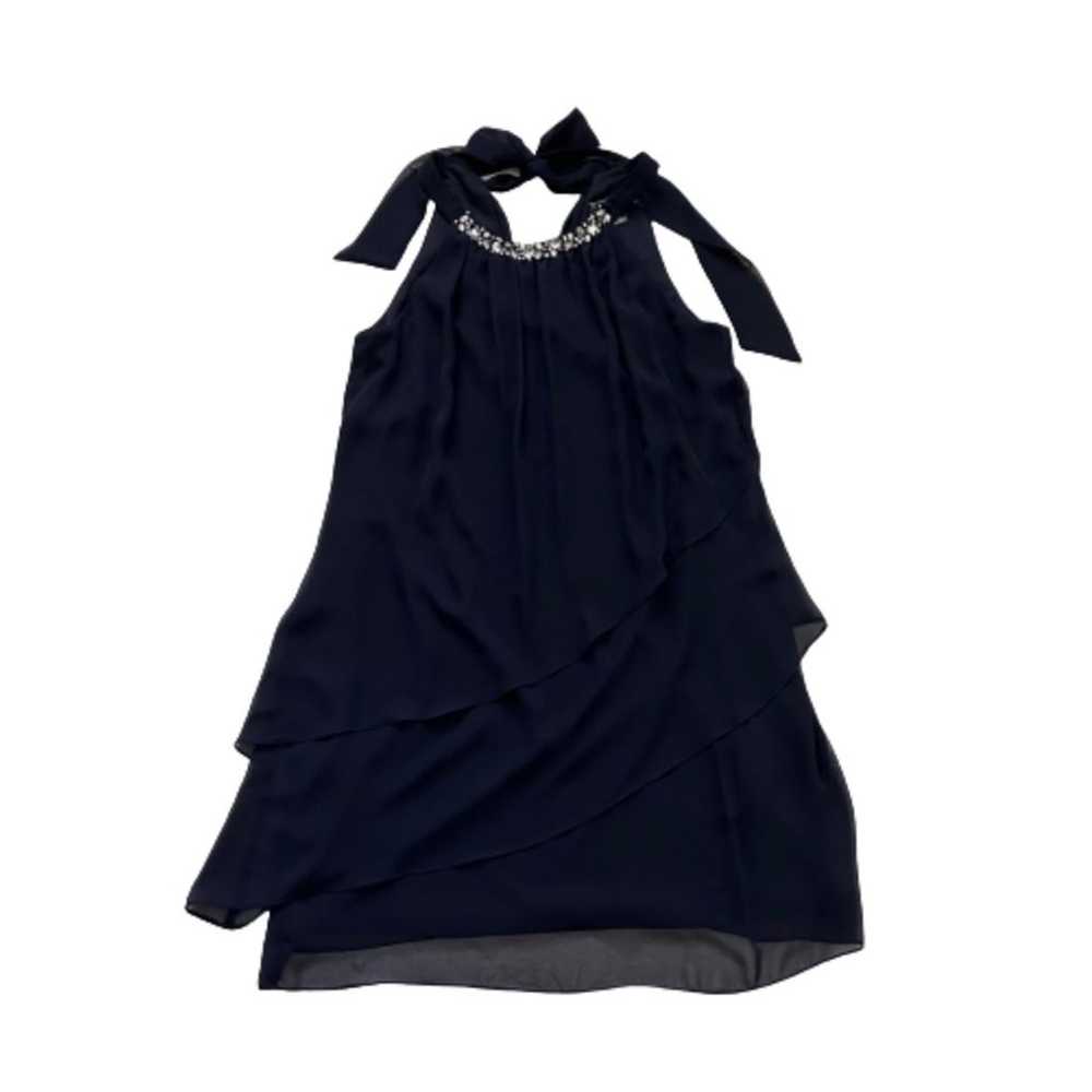 Jessica Howard Cocktail Dress Navy Blue Chiffon R… - image 7