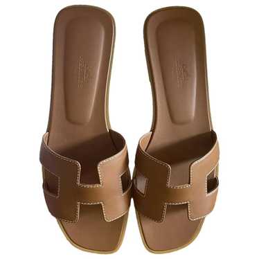 Hermès Oran leather sandal - image 1