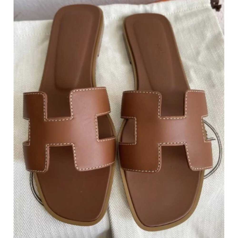 Hermès Oran leather sandal - image 2