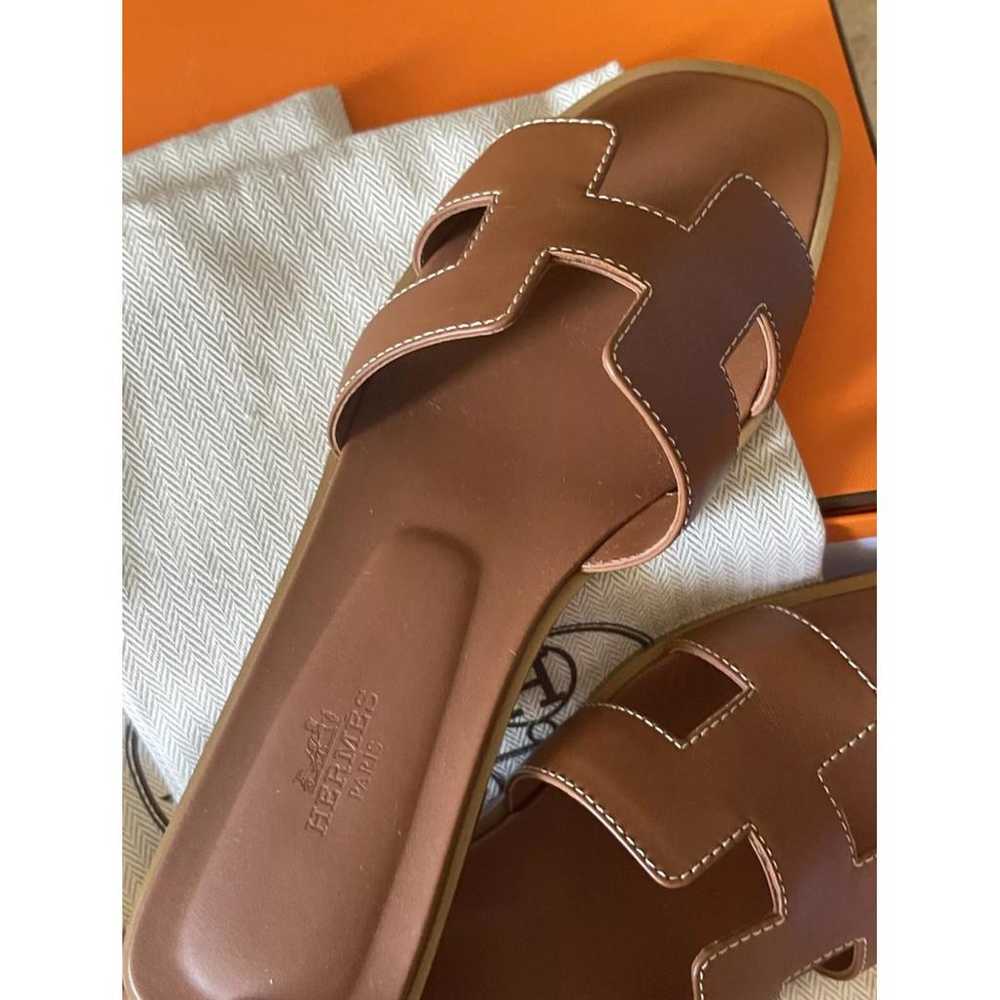 Hermès Oran leather sandal - image 6