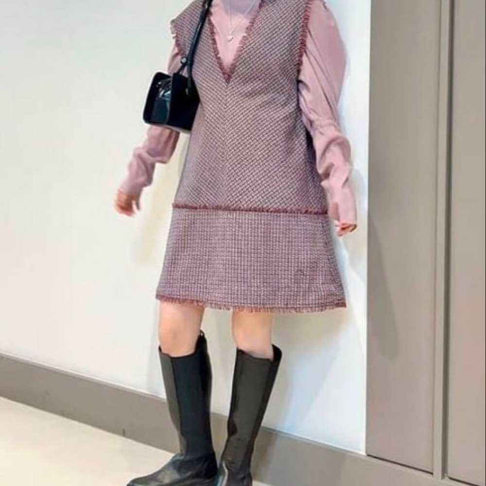 Tweed V-Neck Sleeveless Dress 【 Ray BEAMS 】 - image 1