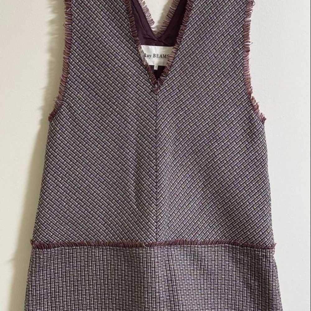 Tweed V-Neck Sleeveless Dress 【 Ray BEAMS 】 - image 3