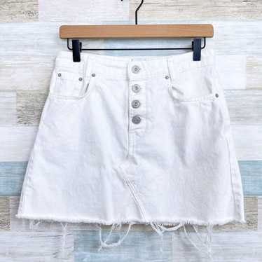 Bdg BDG Rigid Denim Button Fly Mini Skirt White W… - image 1