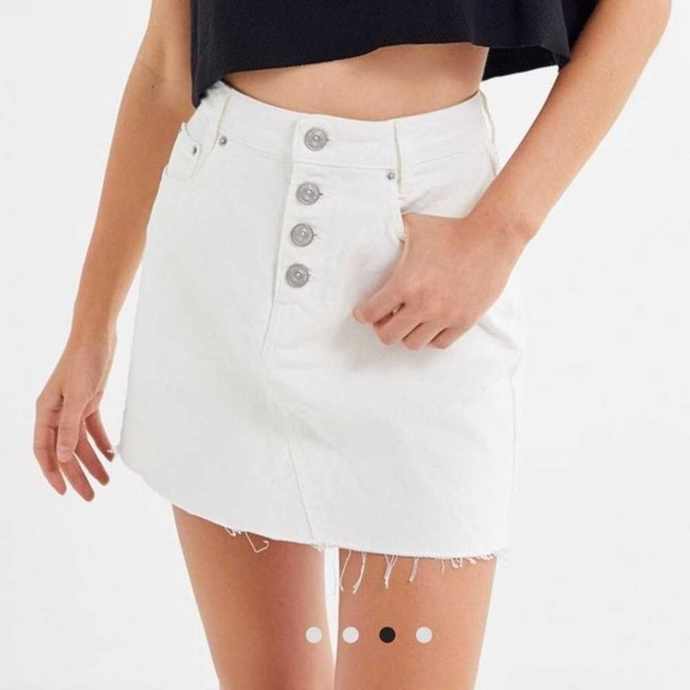 Bdg BDG Rigid Denim Button Fly Mini Skirt White W… - image 7