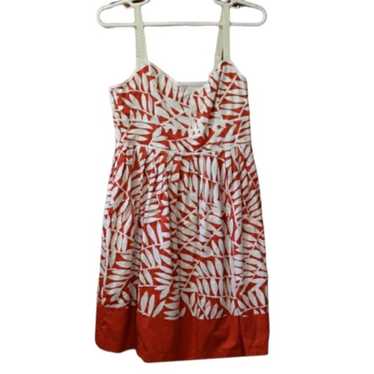 Talbots Collection Red & White Floral Aline Dress 