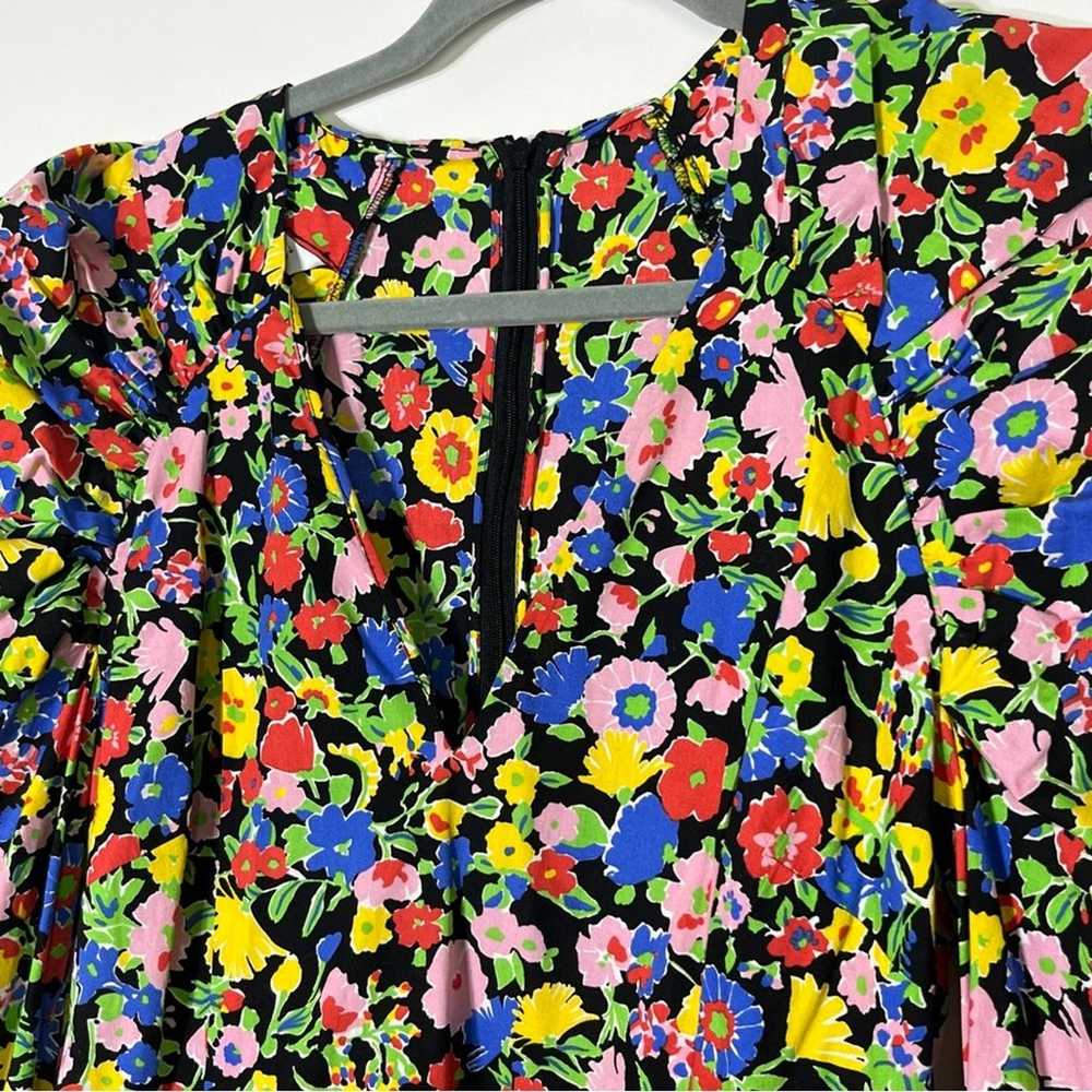 Zara Puff Shoulder Floral Dress Small EUC - image 5