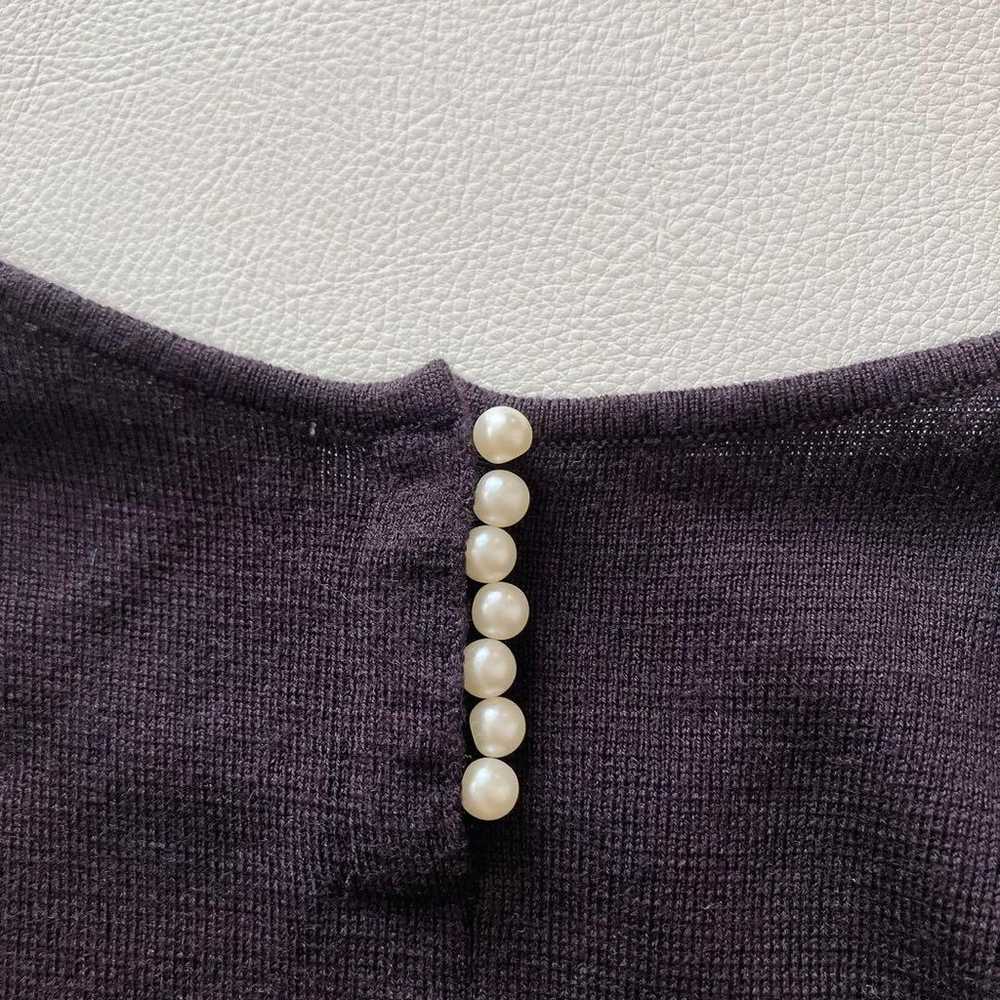 Nory's Back Pearl Milano Rib Knit Dress Navy M - image 7