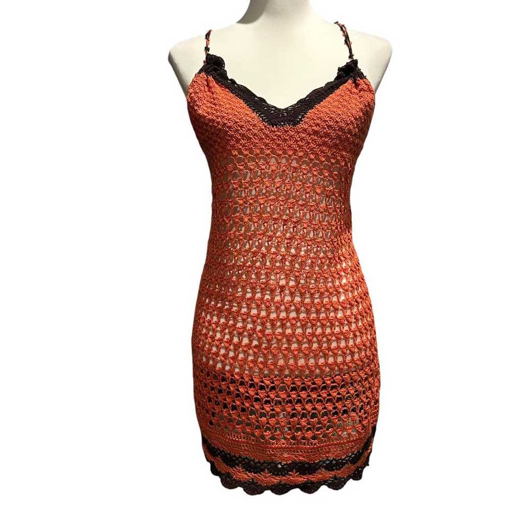 00's Crochet Knit Camisole Dress Fairy Grunge Y2K - image 2