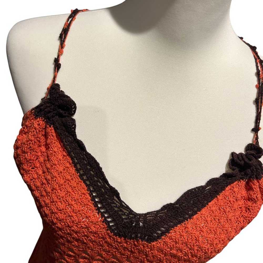 00's Crochet Knit Camisole Dress Fairy Grunge Y2K - image 5