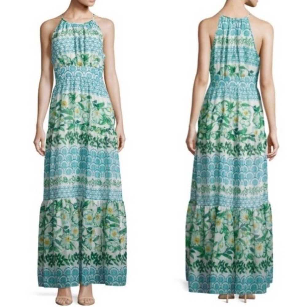 Eliza J Floral Halter Tiered Maxi Dress Size 12 - image 1