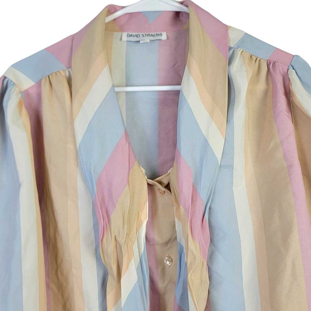 Vintage Vintage 70s Stripe Blouse Shirt Women 14 … - image 10