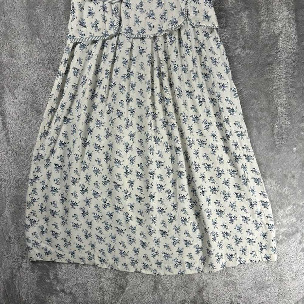 Vtg 80s Jessica Howard Dress 12 White Floral Dain… - image 3