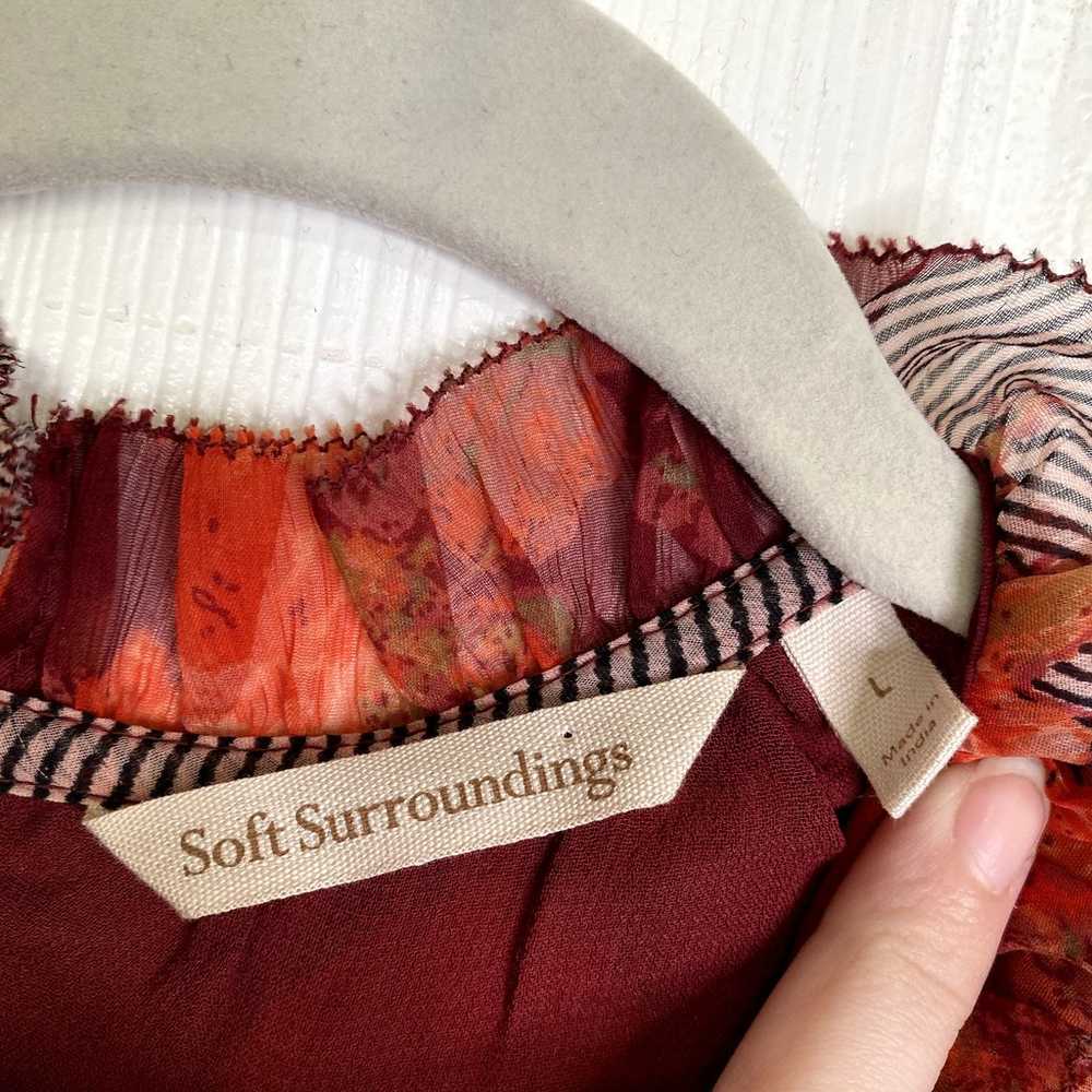 SOFT SURROUNDINGS Woodland Manor Chiffon Red Stri… - image 5