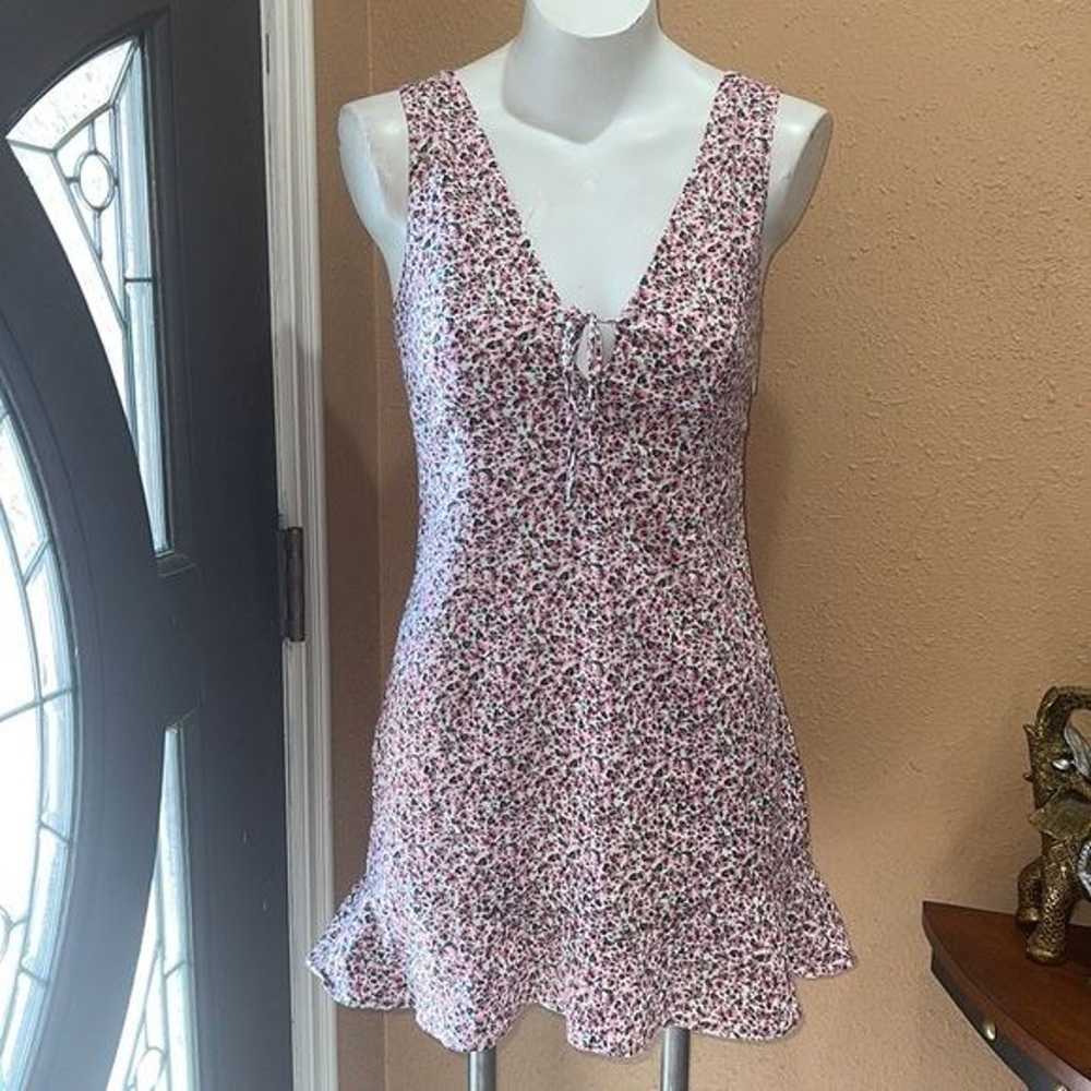 Zara pink floral linen blend short dress - image 4