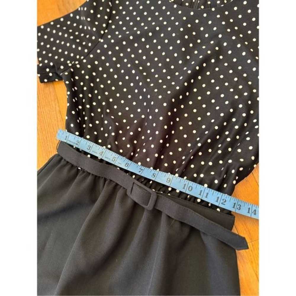 Vintage 70s Black and White Polka Dot Classic Bel… - image 6