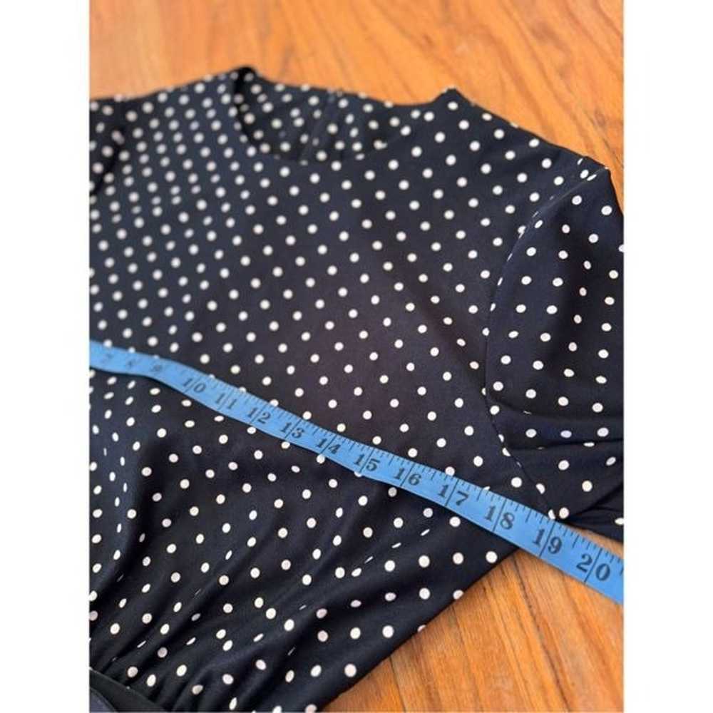 Vintage 70s Black and White Polka Dot Classic Bel… - image 7