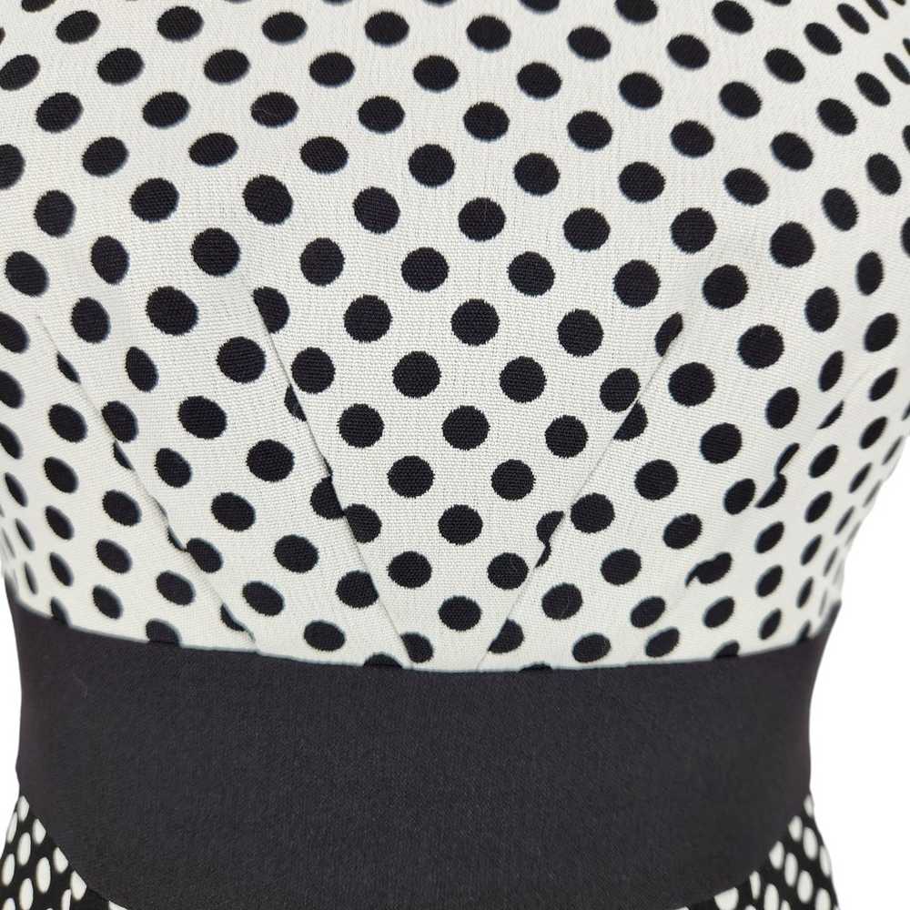 Tahari ASL Contrasting Black White Polka Dot Shea… - image 2