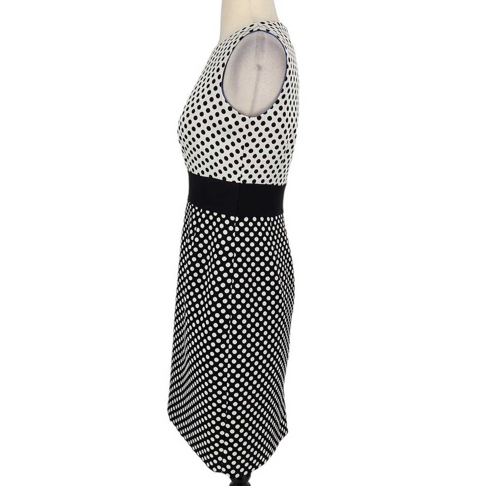 Tahari ASL Contrasting Black White Polka Dot Shea… - image 4