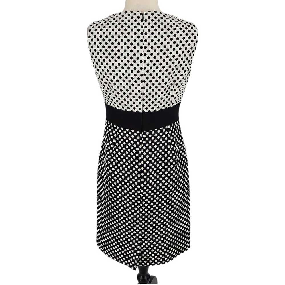 Tahari ASL Contrasting Black White Polka Dot Shea… - image 5