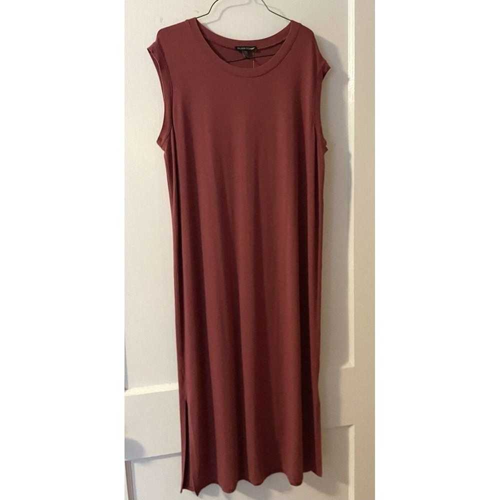 Eileen Fisher Pink Purple Maxi Dress Sleeveless T… - image 1