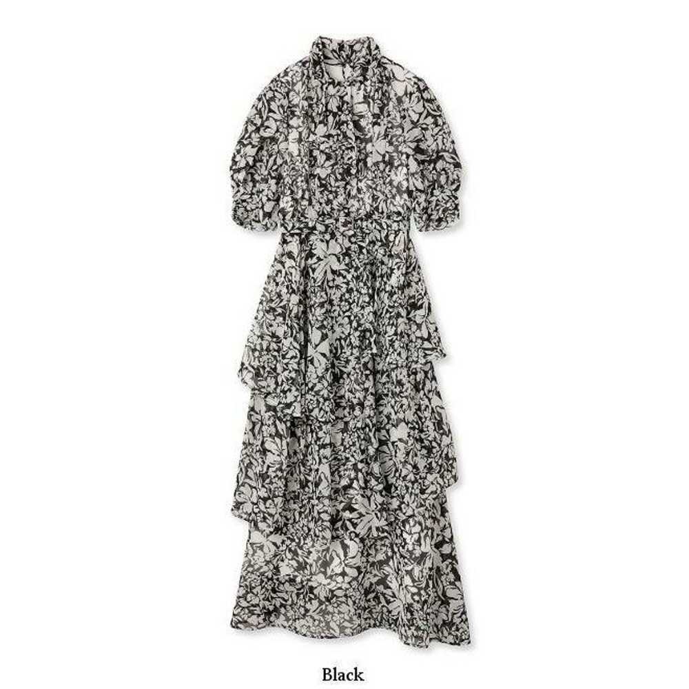 Snidel Flower Print Tie Dress (BLK) - image 1