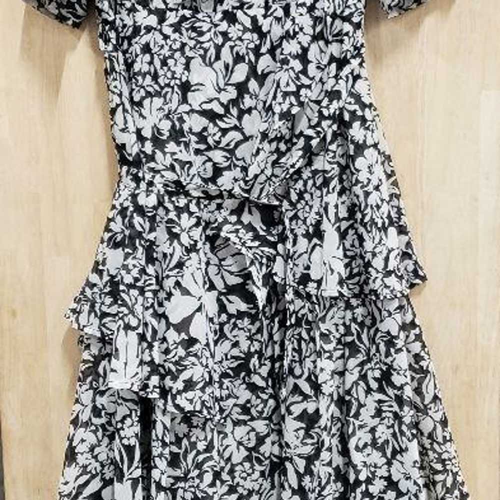 Snidel Flower Print Tie Dress (BLK) - image 3