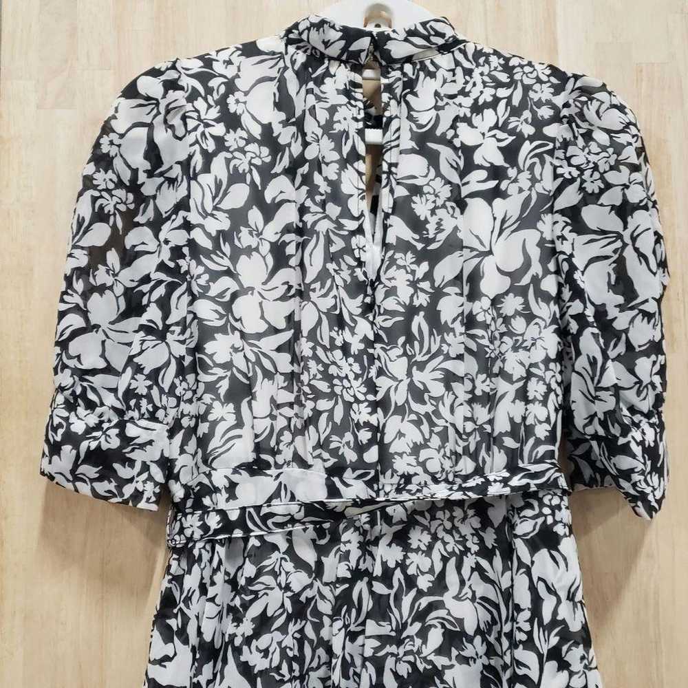 Snidel Flower Print Tie Dress (BLK) - image 8