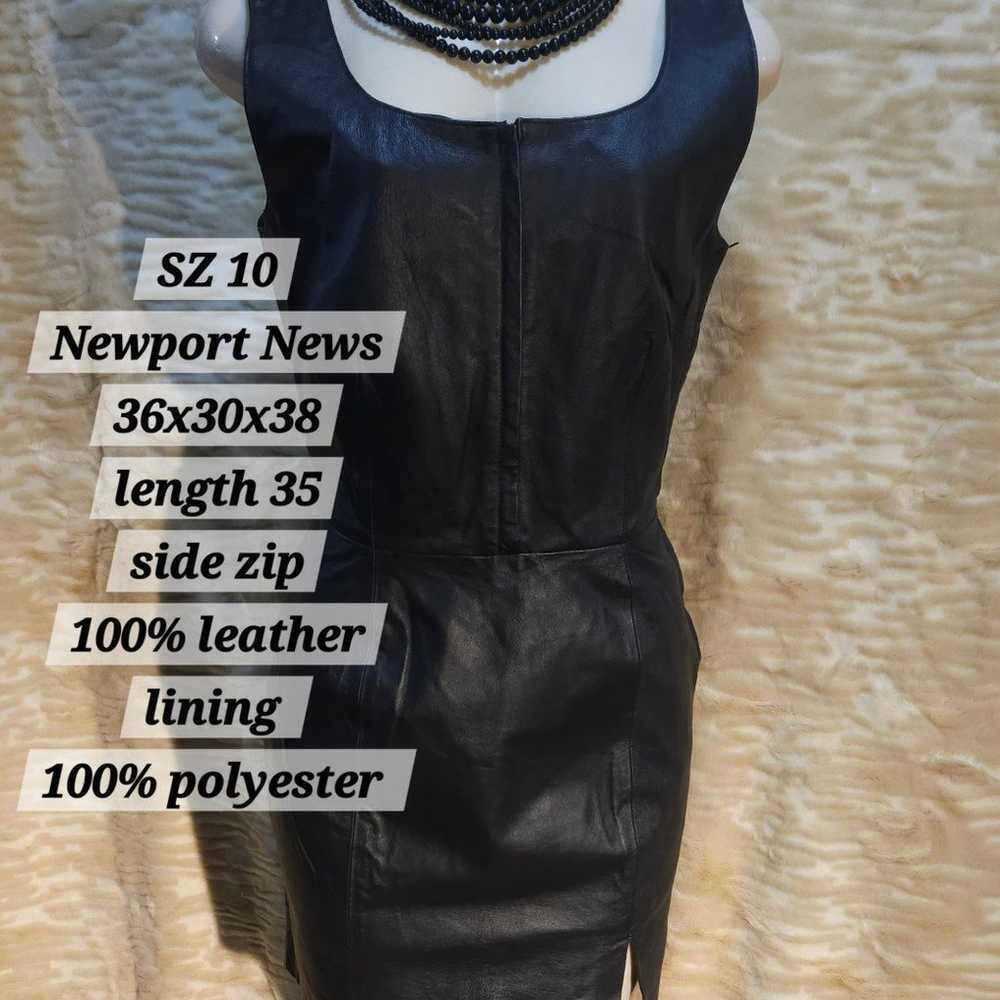 Womens Sexy Black Leather Dress - image 1