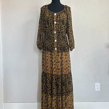 Fig Flower Anthropologie Dress Large Maxi Tiered … - image 1