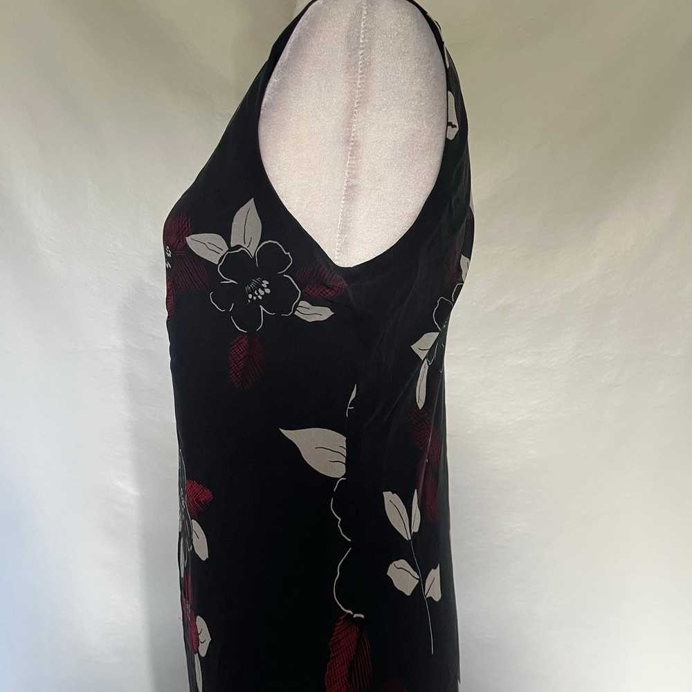 MAGGY LONDON Asymmetric Maxi Dress Sz 12 Black Fa… - image 4