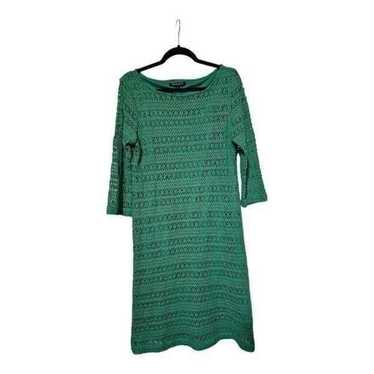 SHARAGANO Green Knitted Dress - Size 14 - image 1