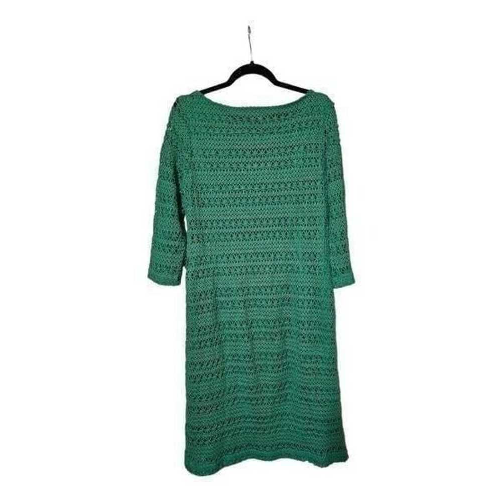 SHARAGANO Green Knitted Dress - Size 14 - image 2