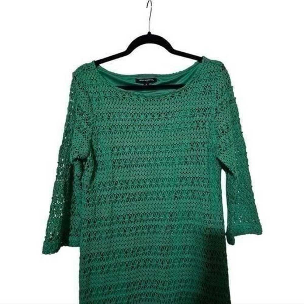 SHARAGANO Green Knitted Dress - Size 14 - image 3