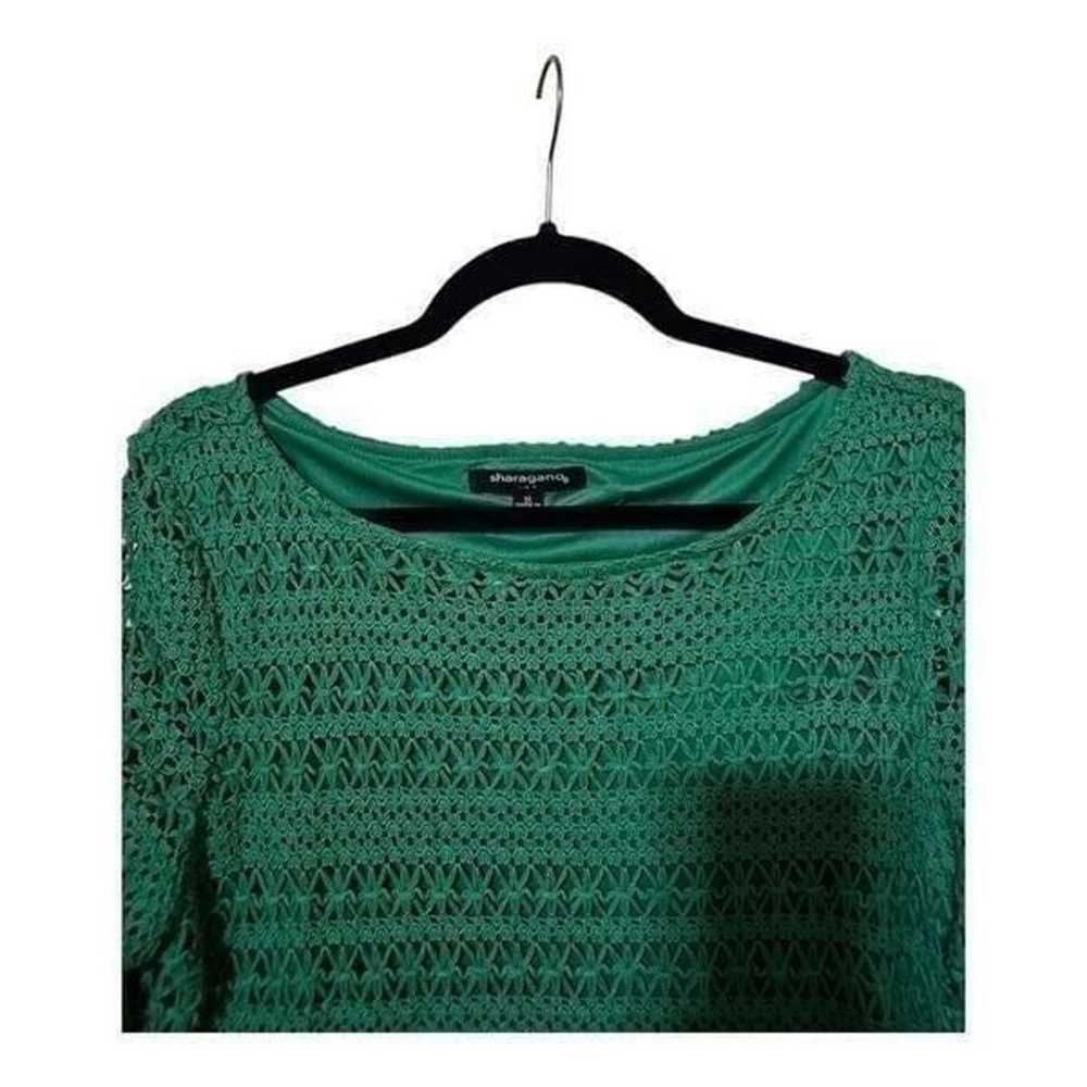 SHARAGANO Green Knitted Dress - Size 14 - image 5