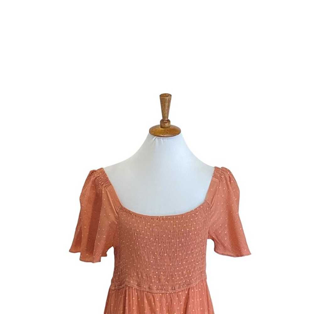 Ott Smocked Top Prairie Dress Melon Size XL Cotta… - image 5