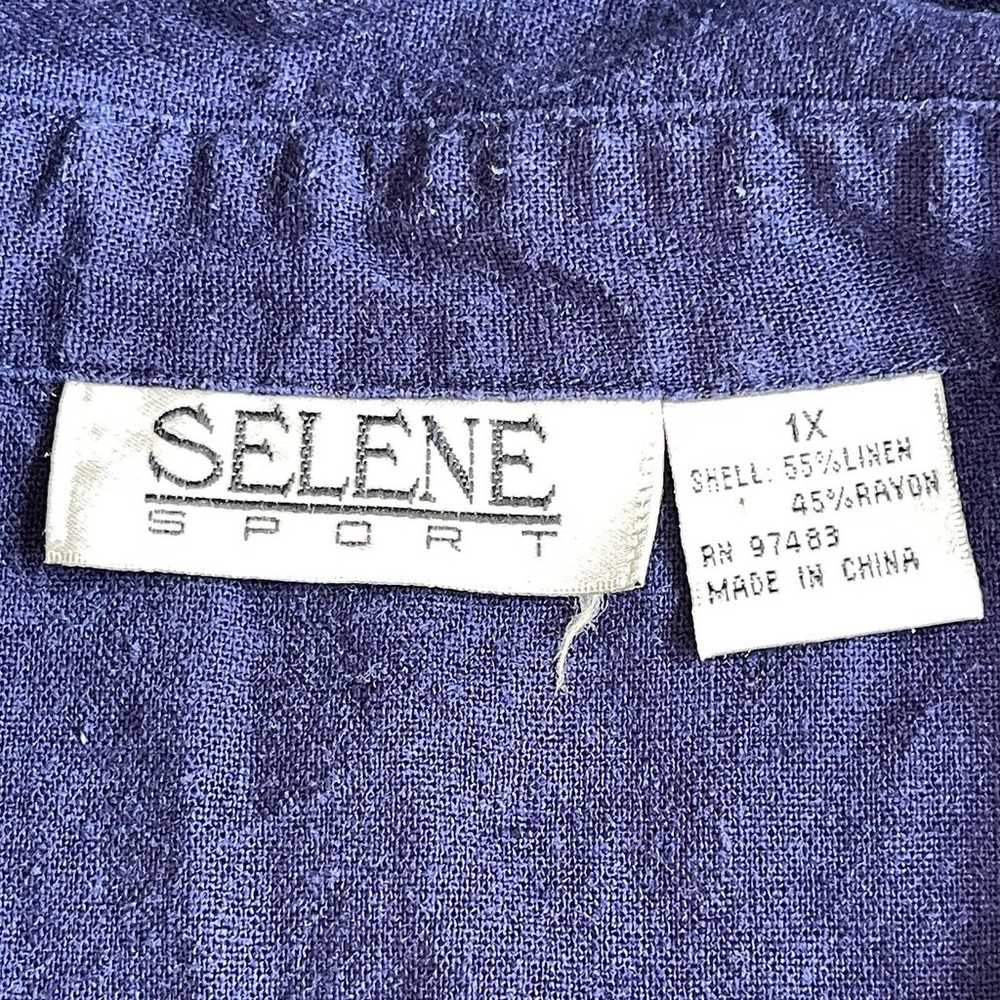 Selene Sport Shift Dress Women 1X Blue Linen Blen… - image 7