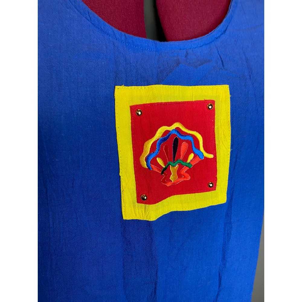 sun dress 1990s blue shell patch - image 3