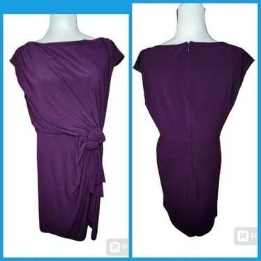 Jones New York Purple dress with Rosette detail S… - image 1