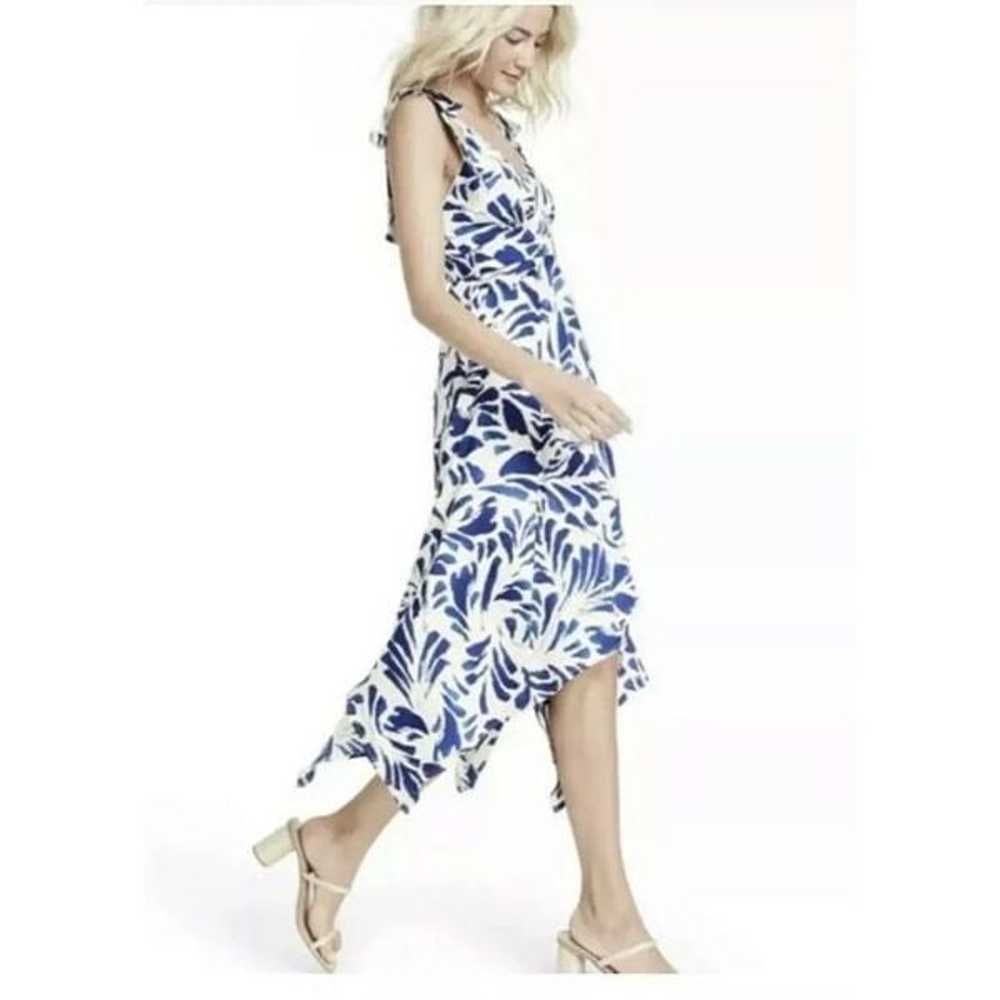 Alexis Target Blue Botanical Asymmetrical Dress s… - image 3