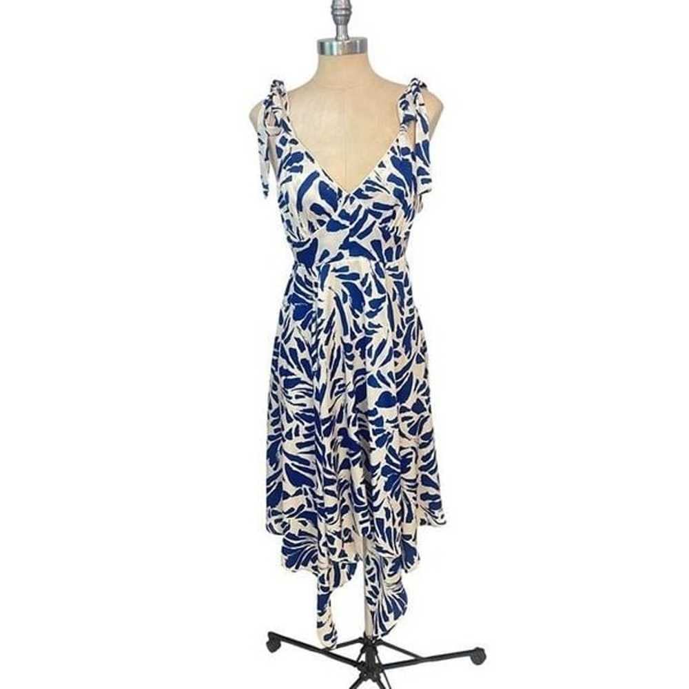 Alexis Target Blue Botanical Asymmetrical Dress s… - image 5