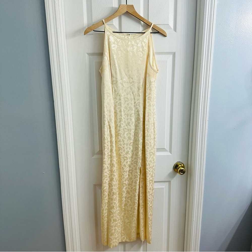 Vintage Dress Long Sheath Cream Floral Cocktail P… - image 5