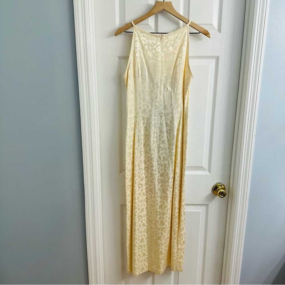 Vintage Dress Long Sheath Cream Floral Cocktail P… - image 6