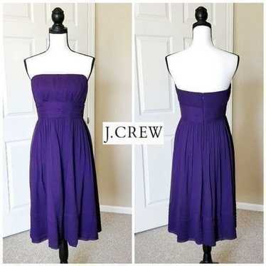 J. Crew strapless purple silk gown sz 6