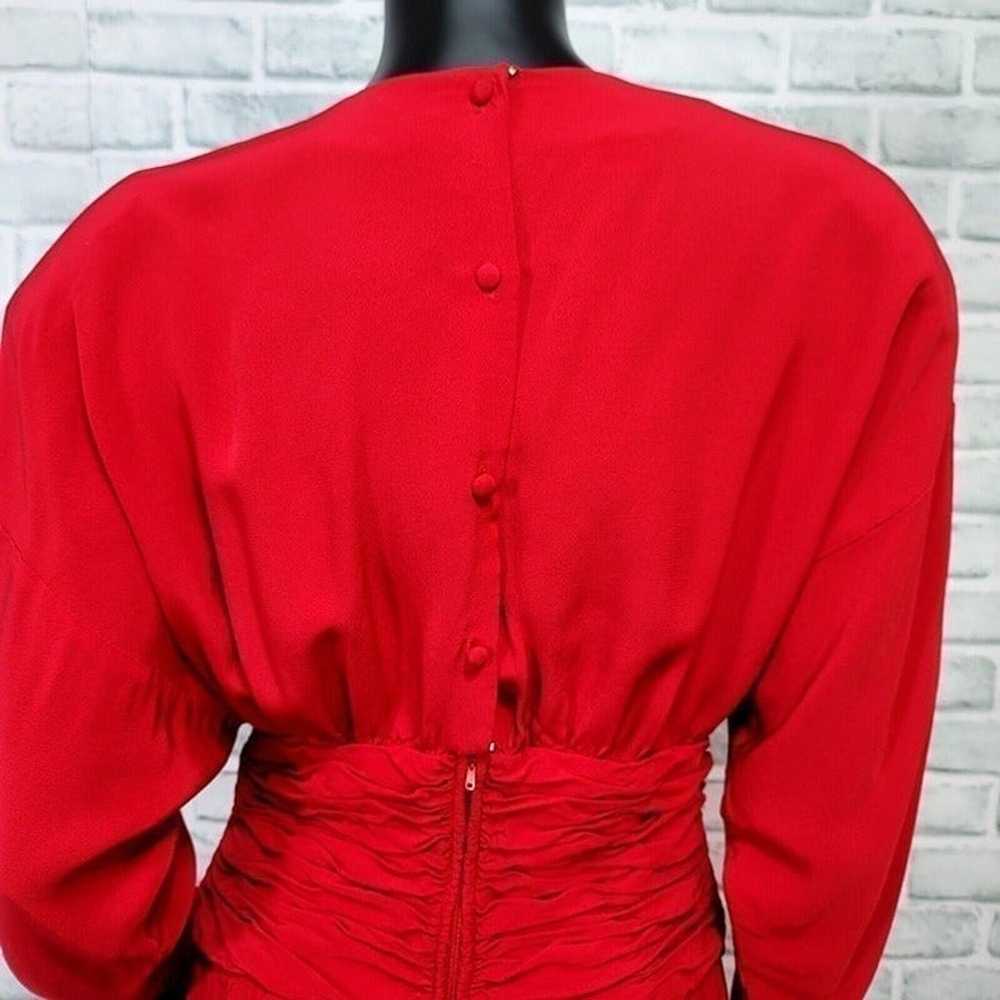 Vintage 90s Maggy London Womens M/L Red Batwing S… - image 8