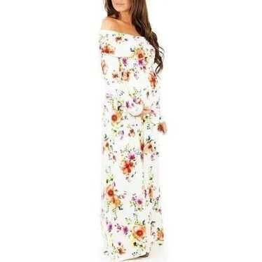 Like New Mother Bee Maternity Off the Shoulder Wh… - image 1