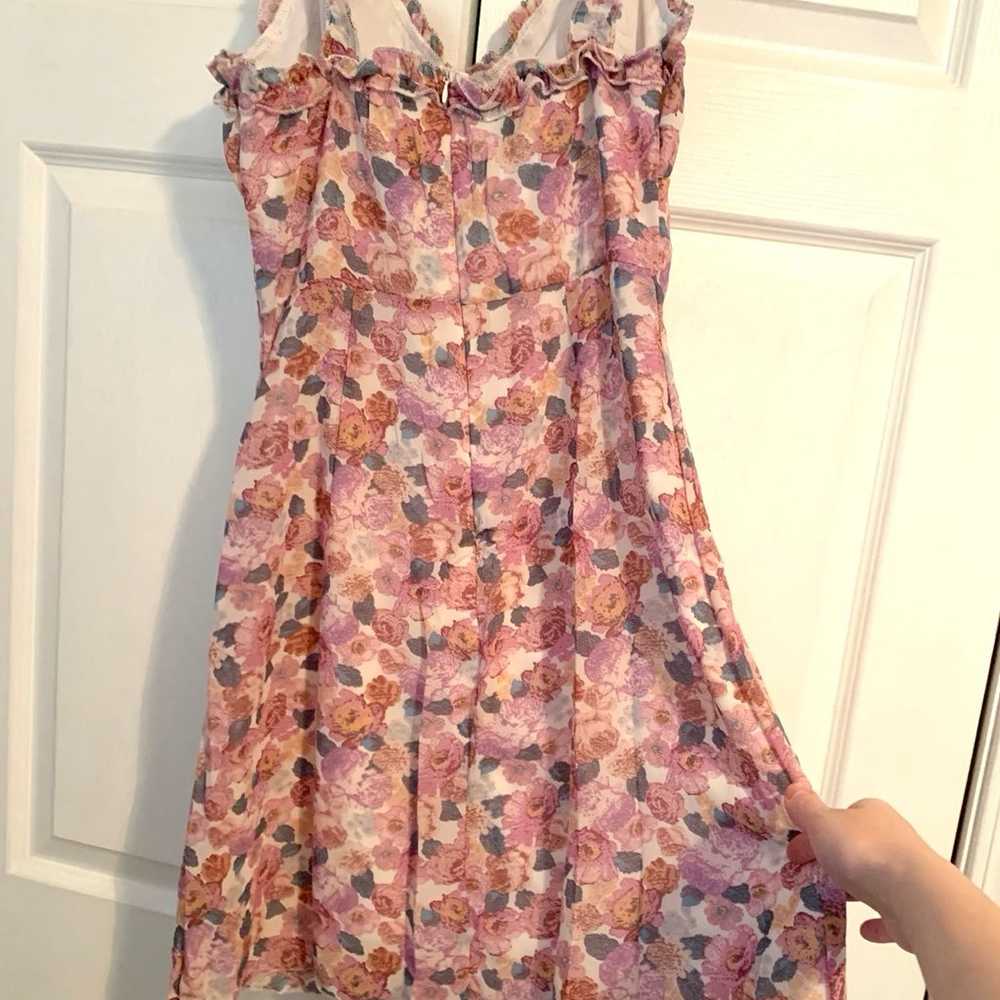 Floral Ruffle Mini Dress Size Large - image 5