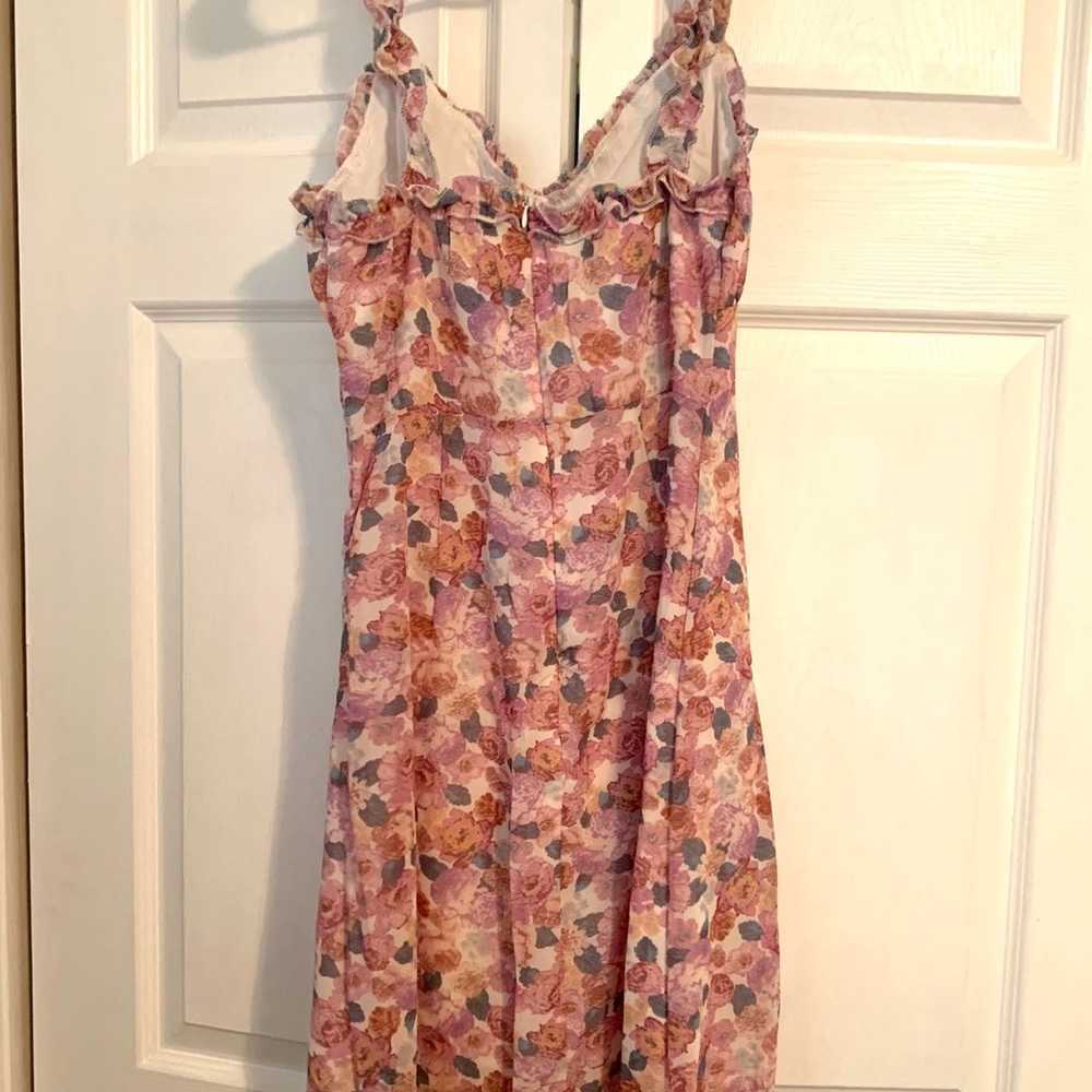 Floral Ruffle Mini Dress Size Large - image 6